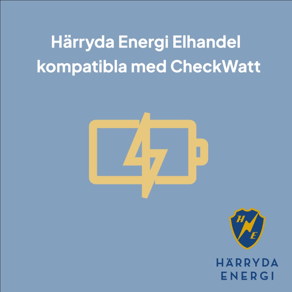 Härryda Energi Elhandel är nu kompatibla med CheckWatt!