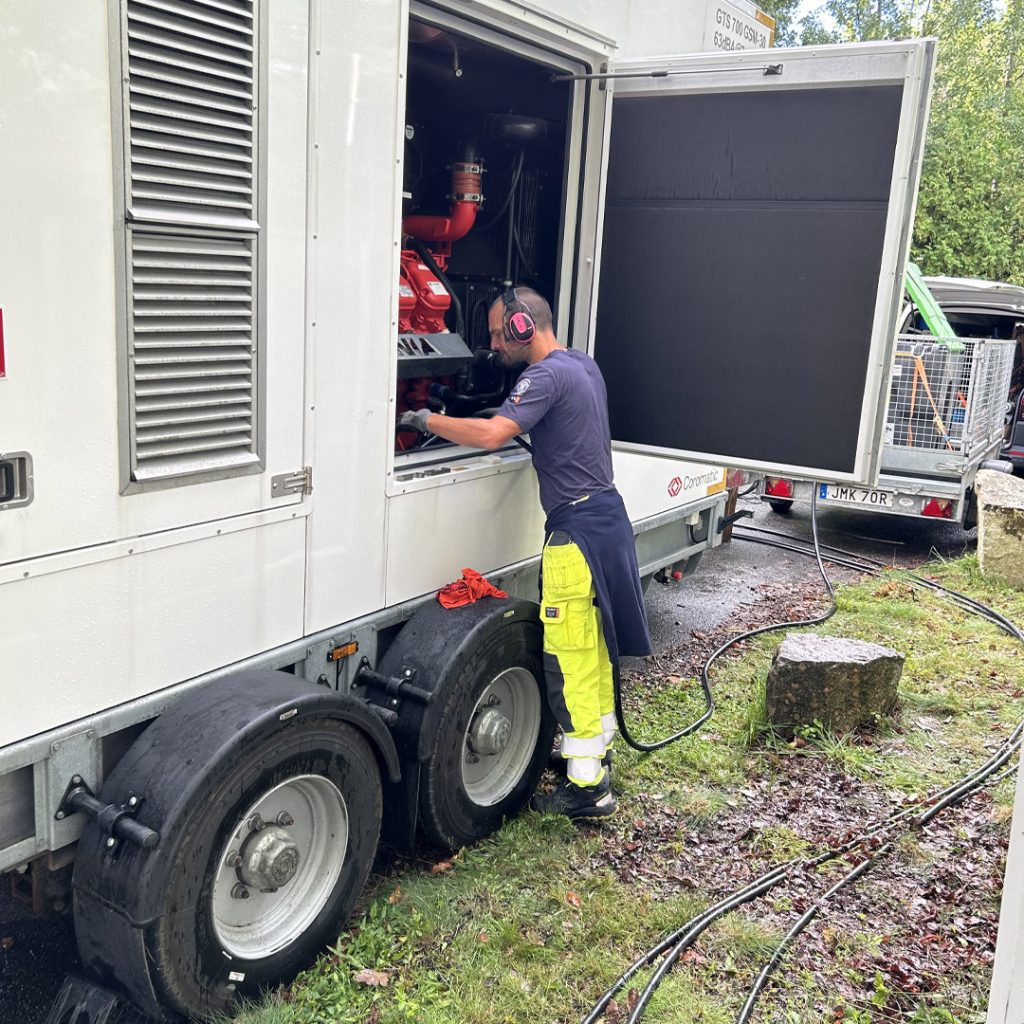 Portabel nätstation förkortade avbrottstiden avsevärt!
